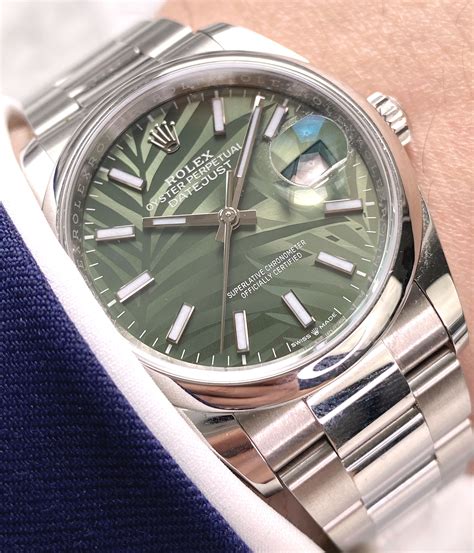 rolex datejust 36mm green.